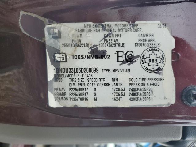 Photo 10 from auction – 2006 CHEVROLET UPLANDER L with VIN 1GNDU33L06D208899