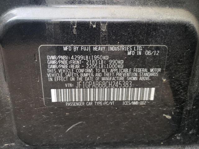 Photo 10 from auction – 2012 SUBARU IMPREZA PR with VIN JF1GPAB68CH245383