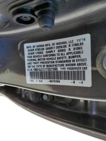 صورة رقم 10 من المزاد - 2015 HONDA CIVIC EX مع VIN 19XFB2F81FE021095