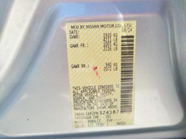 Photo 10 from auction – 2015 NISSAN ALTIMA 2.5 with VIN 1N4AL3AP2FN324187