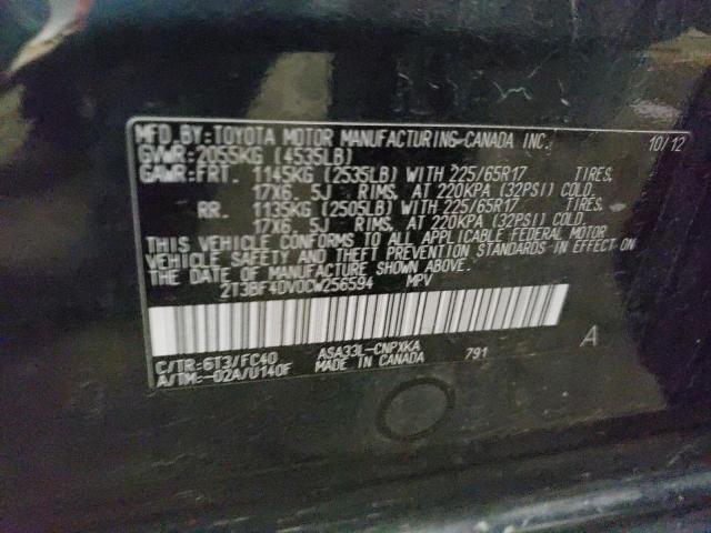 Photo 10 from auction – 2012 TOYOTA RAV4 with VIN 2T3BF4DV0CW256594