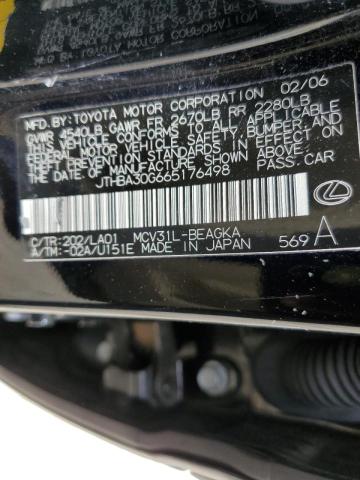 Photo 10 from auction – 2006 LEXUS ES 330 with VIN JTHBA30G665176498