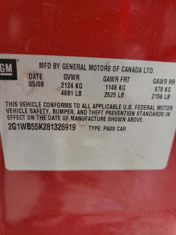 Photo 10 from auction – 2008 CHEVROLET IMPALA LS with VIN 2G1WB55K281326919
