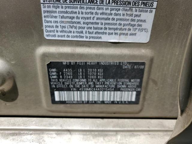 Photo 10 from auction – 2010 SUBARU LEGACY 2.5 with VIN 4S3BMBC64A3215454