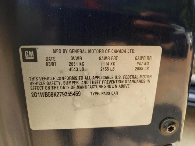 Photo 10 from auction – 2007 CHEVROLET IMPALA LS with VIN 2G1WB58K279355459