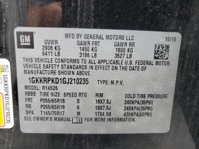 Photo 10 from auction – 2016 GMC ACADIA SLE with VIN 1GKKRPKD1GJ210235