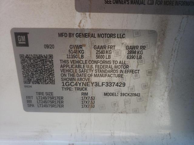 Photo 10 from auction – 2020 CHEVROLET SILVERADO with VIN 1GC4YNEY3LF337429