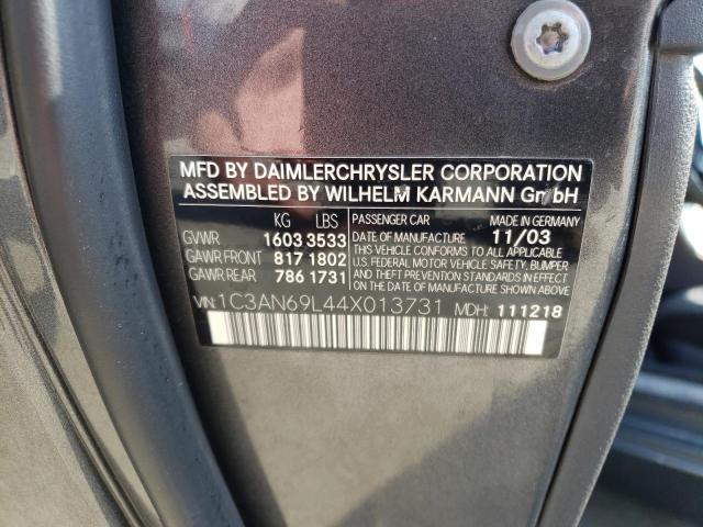 Photo 10 from auction – 2004 CHRYSLER CROSSFIRE with VIN 1C3AN69L44X013731