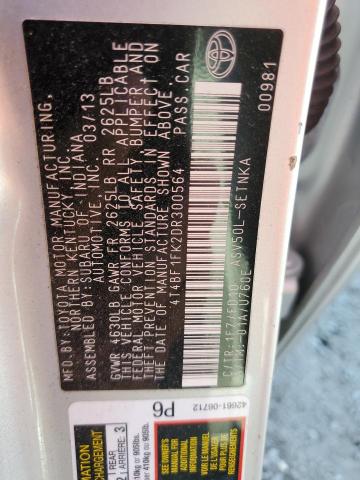 Photo 10 from auction – 2013 TOYOTA CAMRY L with VIN 4T4BF1FK2DR300564