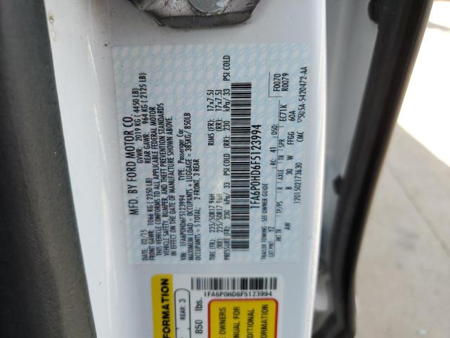 Photo 10 from auction – 2015 FORD FUSION SE with VIN 1FA6P0HD6F5123994