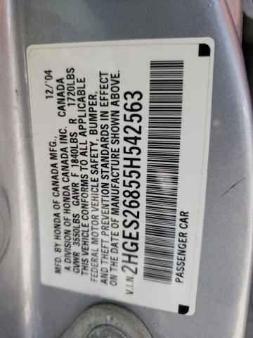 Photo 10 from auction – 2005 HONDA CIVIC EX with VIN 2HGES26855H542563