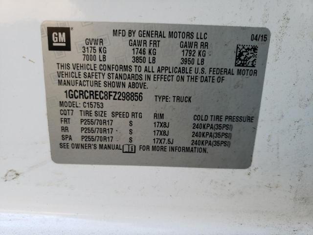Photo 10 from auction – 2015 CHEVROLET SILVERADO with VIN 1GCRCREC8FZ298856
