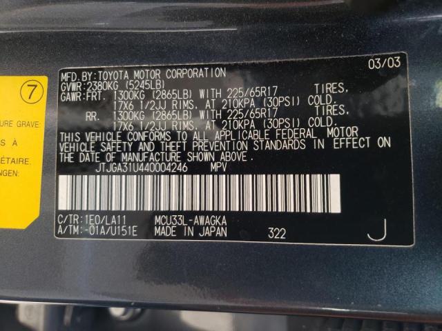 Photo 10 from auction – 2004 LEXUS RX 330 with VIN JTJGA31U440004246