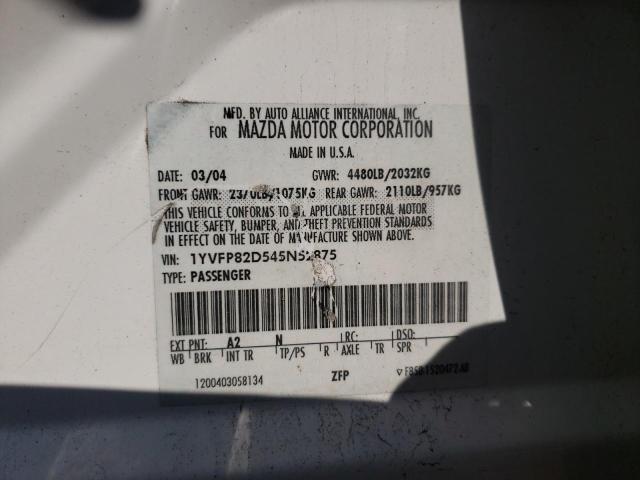 Photo 10 from auction – 2004 MAZDA 6 S with VIN 1YVFP82D545N52875
