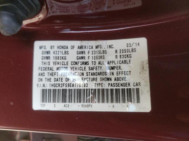 Photo 10 from auction – 2014 HONDA ACCORD SPO with VIN 1HGCR2F59EA170183