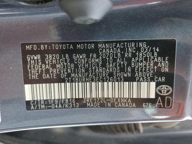 Photo 10 from auction – 2014 TOYOTA COROLLA L with VIN 2T1BURHE3EC126013