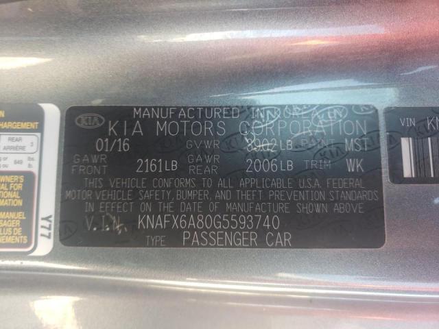 Photo 10 from auction – 2016 KIA FORTE EX with VIN KNAFX6A80G5593740