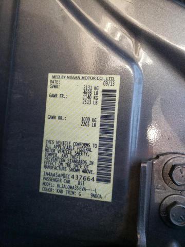 Photo 10 from auction – 2014 NISSAN MAXIMA S with VIN 1N4AA5AP0EC437664