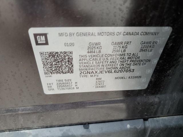 Photo 10 from auction – 2020 CHEVROLET EQUINOX LT with VIN 2GNAXJEV6L6207053