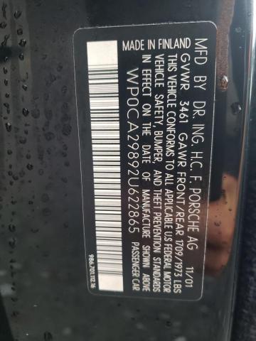 Photo 10 from auction – 2002 PORSCHE BOXSTER with VIN WP0CA29892U622865
