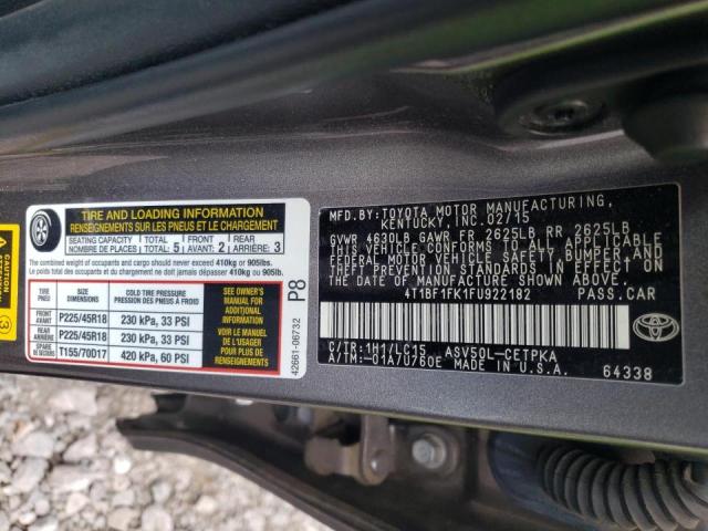 Photo 10 from auction – 2015 TOYOTA CAMRY with VIN 4T1BF1FK1FU922182