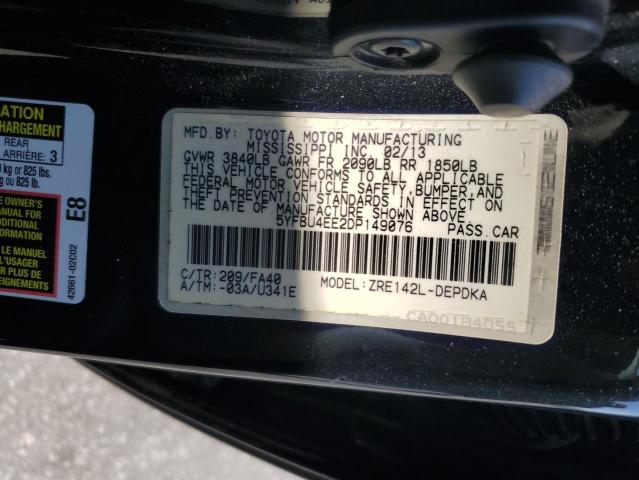 Photo 10 from auction – 2013 TOYOTA COROLLA BA with VIN 5YFBU4EE2DP149076