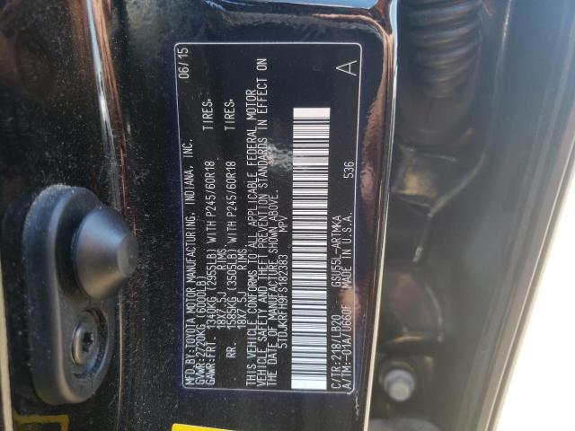 Photo 10 from auction – 2015 TOYOTA HIGHLANDER with VIN 5TDJKRFH9FS182383