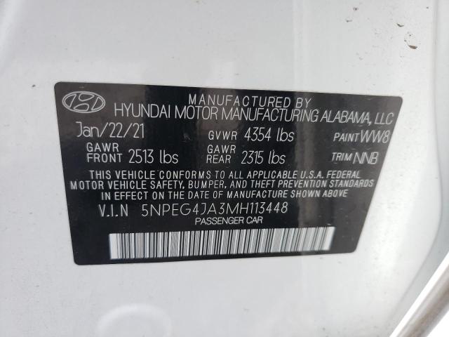 Photo 10 from auction – 2021 HYUNDAI SONATA SE with VIN 5NPEG4JA3MH113448
