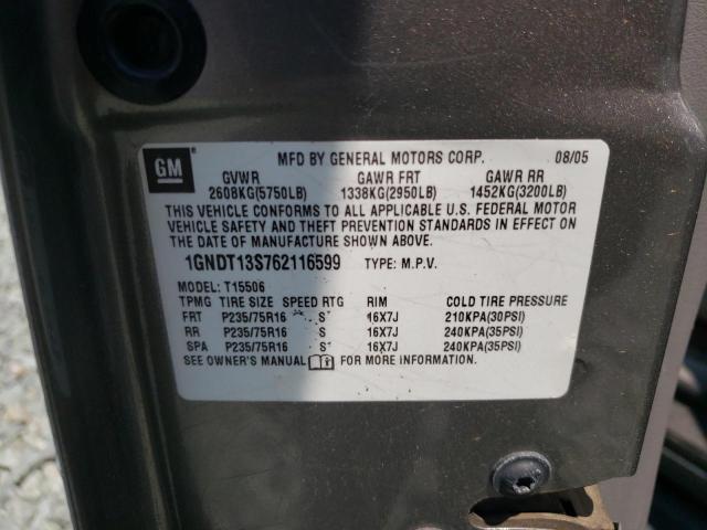 Photo 10 from auction – 2006 CHEVROLET TRAILBLAZE with VIN 1GNDT13S762116599