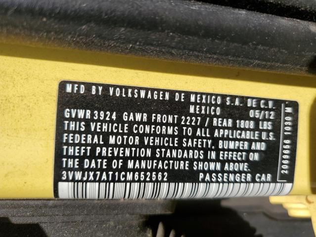 Photo 10 from auction – 2012 VOLKSWAGEN BEETLE with VIN 3VWJX7AT1CM652562