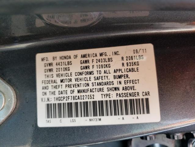 Photo 10 from auction – 2012 HONDA ACCORD EX with VIN 1HGCP2F78CA027052