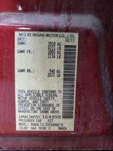 Photo 10 from auction – 2014 NISSAN ALTIMA 2.5 with VIN 1N4AL3AP2EC164998