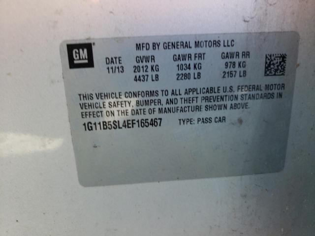 Photo 10 from auction – 2014 CHEVROLET MALIBU LS with VIN 1G11B5SL4EF165467