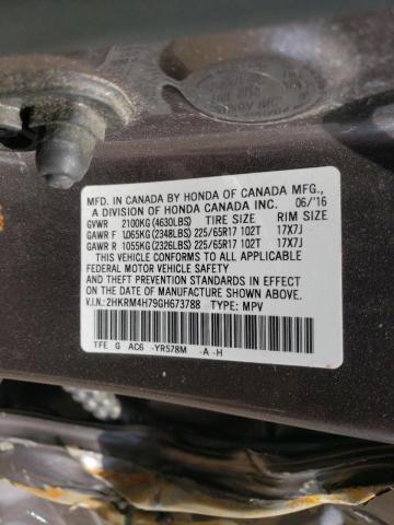 Photo 10 from auction – 2016 HONDA CR-V EXL with VIN 2HKRM4H79GH673788