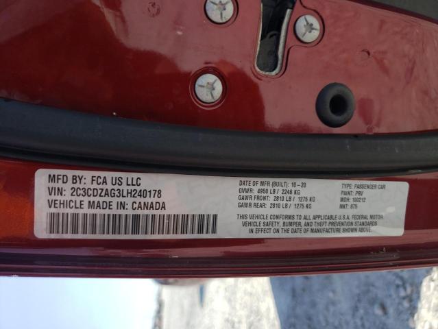Photo 10 from auction – 2020 DODGE CHALLENGER with VIN 2C3CDZAG3LH240178