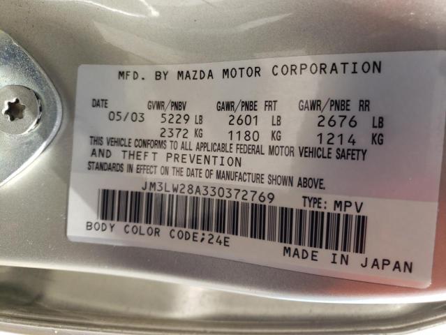 Photo 10 from auction – 2003 MAZDA MPV WAGON with VIN JM3LW28A330372769