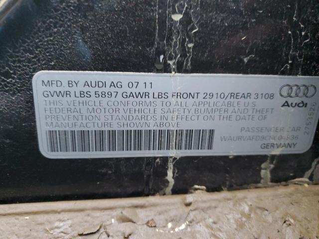 Photo 10 from auction – 2012 AUDI A8 L QUATT with VIN WAURVAFD9CN004836