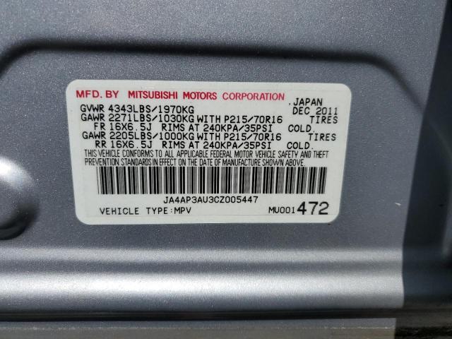Photo 10 from auction – 2012 MITSUBISHI OUTLANDER with VIN JA4AP3AU3CZ005447