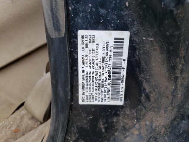 Photo 10 from auction – 2005 HONDA ODYSSEY EX with VIN 5FNRL38615B408427