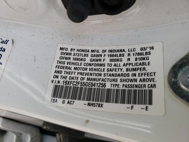 Photo 10 from auction – 2016 HONDA CIVIC LX with VIN 19XFC2F55GE041256