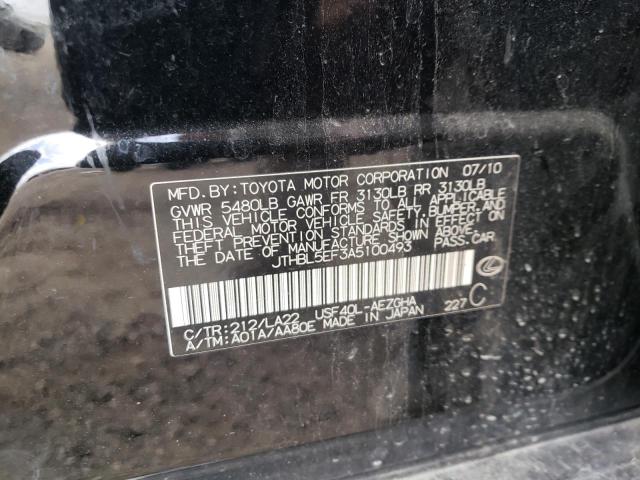 Photo 10 from auction – 2010 LEXUS LS 460 with VIN JTHBL5EF3A5100493