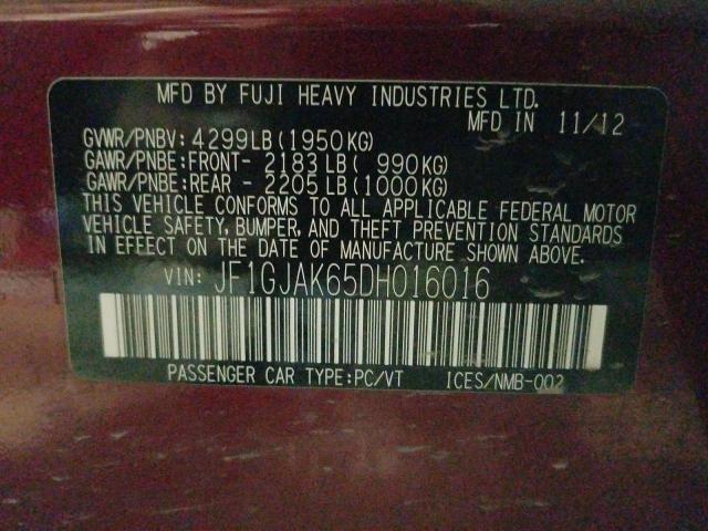 Photo 10 from auction – 2013 SUBARU IMPREZA LI with VIN JF1GJAK65DH016016