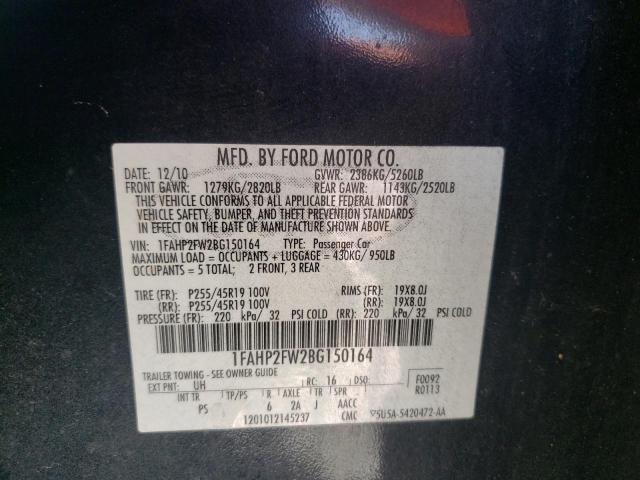 Photo 10 from auction – 2011 FORD TAURUS LIM with VIN 1FAHP2FW2BG150164