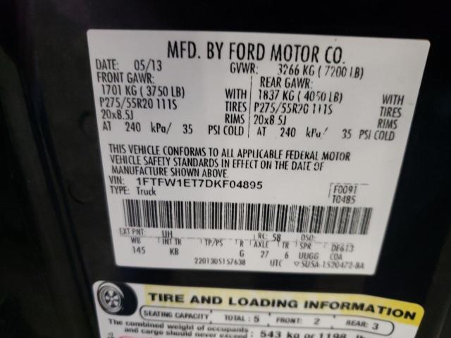 Photo 10 from auction – 2013 FORD F150 SUPER with VIN 1FTFW1ET7DKF04895
