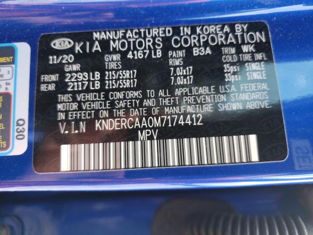 Photo 10 from auction – 2021 KIA SELTOS EX with VIN KNDERCAA0M7174412