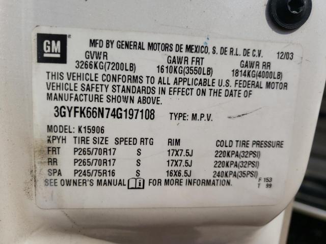 Photo 10 from auction – 2004 CADILLAC ESCALADE E with VIN 3GYFK66N74G197108