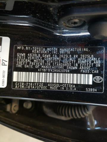 Photo 10 from auction – 2017 TOYOTA CAMRY LE with VIN 4T1BF1FK3HU620704