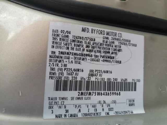 Photo 10 from auction – 2004 MERCURY GRAND MARQ with VIN 2MEFM75W64X659968