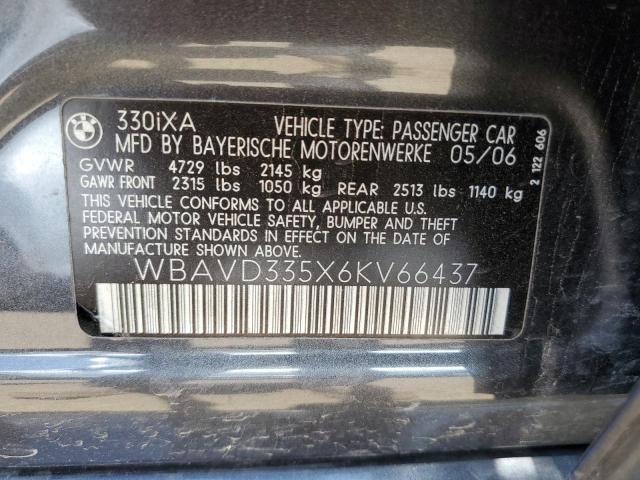 Photo 10 from auction – 2006 BMW 330 XI with VIN WBAVD335X6KV66437