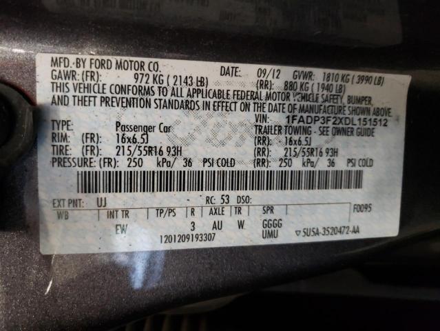 Photo 10 from auction – 2013 FORD FOCUS SE with VIN 1FADP3F2XDL151512